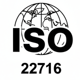 ISO 22716 badge sort/hvid